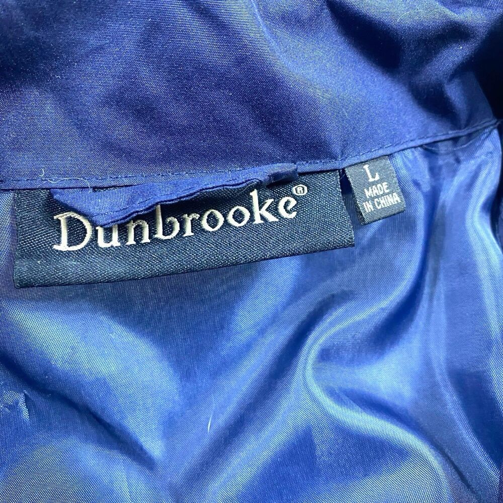 Dunbrooke Patriots Windbreaker Mens LARGE Blue NFL Team Jacket Full Zip SI Logo - Picture 2 of 9